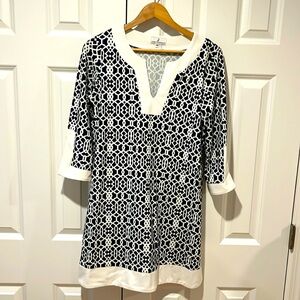 Jude Connally Tunic dress navy & white